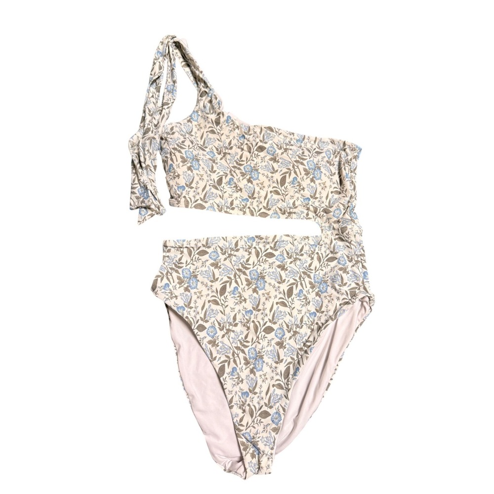 Gianni Bini Floral One Shoulder Cutout Monokini Swimsuit Womens M